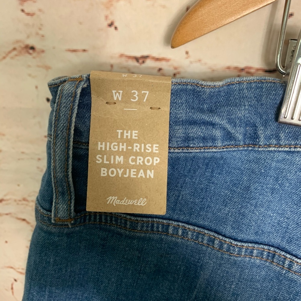 Madewell High Waist Crop Slim Boy Jean - Picture 6 of 7